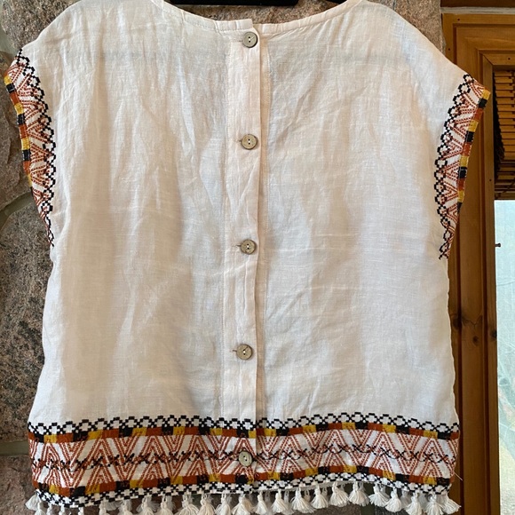 RACHEL ZOE Linen Short Sleeve Boho Top ✌🏻 - Picture 2 of 4
